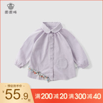 Girl Long Sleeve Shirt Baby Pure Cotton Lining Spring Autumn Money children Turned Collar Blouses Little Girl Children Doll Shirts