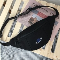  Japanese new canvas chest bag mens and womens street sports style ins super fire mini small bag messenger personality