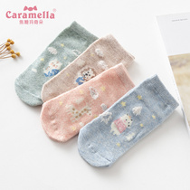caramella childrens pure cotton baby socks autumn and winter short tube socks mens and womens childrens socks medium tube baby socks
