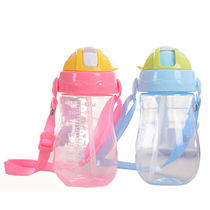 Clamshell drinking cup Kindergarten primary school students drinking water Childrens travel kettle with straw lanyard soft mouth straw