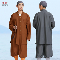 Hongtong monk clothing short coat Summer ice yarn suit Monk clothing Male monk clothing Bhikshuni breathable ice silk thin section