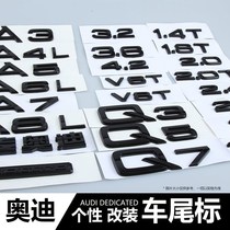Audi A3 A4 A5 A6L Q3Q5Q7 series exhaust car logo modification black digital new standard four-wheel drive standard