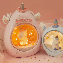 Cute girl love room decorations cartoon unicorn star lamp cute girl birthday gift night light