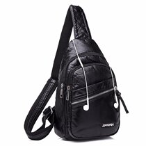 2020 new PU soft leather casual chest bag multi-functional men and women retro waist bag messenger travel fashion all-match backpack