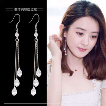Earrings 2021 new trendy personality net red earrings female sterling silver long temperament tassel earrings Korean ear jewelry