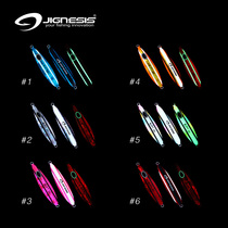 Taiwan JIGNESIS tumbling luminous iron plate bait slow-rocking iron plate Luya bait 20-800g boat fishing sea fishing fake bait