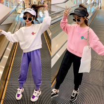 Girls sweatclothes set foreign-style childrens autumn pants 2021 New Net red sportswear childrens two-piece set