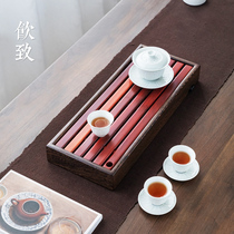 Drinking solid wood tea tray Rosewood household drain kung fu tea table small drainage water storage dry bubble table tea tea tea set