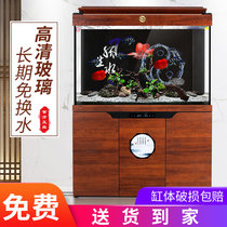 Sensen fish tank living room size aquarium free of water landing household bottom filter Chinese golden dragon fish tank koi tank