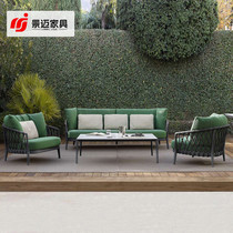 Outdoor furniture manual rope chair combination courtyard villa Nordic casual vine sofa balcony three piece combination
