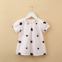 Childrens clothing cotton summer children Korean short-sleeved T-shirt girls summer coat small childrens doll shirt 1-7 years old Wild