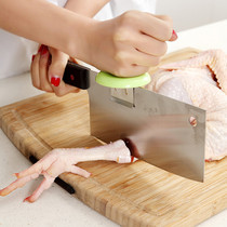 Creative Cut Vegetable Assistive Device Assisted Knife Cap Stainless Steel Chopping Chicken Claw Fish Bone Moped Kitchen Kitchen Knife Holder