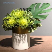 White green light luxury finished product simulation flower Hong Kong style gray model house sales office negotiation table bathroom decoration flower