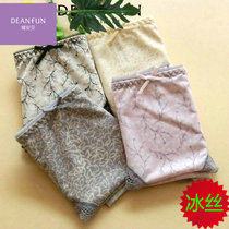 Cool ice silk counter Butterfly Anfen underwear womens middle and low waist seamless lace package hip sexy ladies boxer briefs