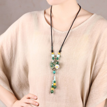 National style creative sweater chain personality shell jewelry retro long necklace autumn and winter new accessories women