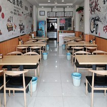 Snack Noodle Shop BBQ Breakfast Breakfast Dining Snack Table and Chairs Set Milk Tea Dessert Shop Restaurant Table Commercial Economy