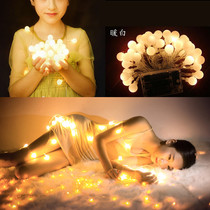 Wedding Dress Children Night Scene Photo props LED Ball String Lights Stars light strings Exterior View Creative Writing Real Props