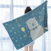 Water absorbent quick-drying does not fall hair bamboo fiber bath towel female summer cute cotton household towel can be worn thin 2021 New
