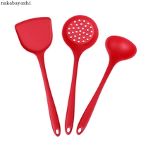 High temperature resistant non-stick pot special kitchen household colander kitchen utensils set 3 spoons spoon stir-fried shovel silicone spatula spatula