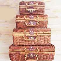 New rattan suitcase rattan handwoven luggage photo props picnic box storage box basket storage box basket storage