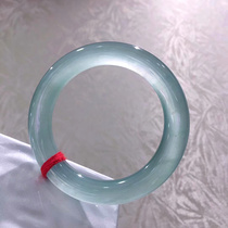 Natural ice jade bracelet round bar Myanmar old pit oil green ice permeable jade bracelet pendant female model with certificate