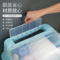Kitchen Bowls Chopstick containing box Large Number of plastic bowls cabinet Drawer Drain bowls Shelf Home with lid Bowl Racks shelf