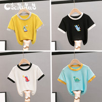 Little Fairy Doll Boy short sleeve T-shirt children summer thin modal top boy Korean version of splicing half sleeve t-shirt