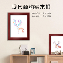 Lins dream imported pine wood frame original wood color red wood color brown white solid wood frame leaf vein painting leaf sculpted specimen