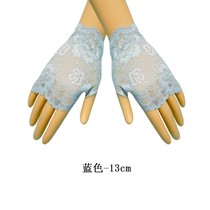  New flesh-colored gloves cover skin color Back of the hand fingerless thin female lace half finger exposed finger half leaky finger