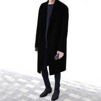 Cashmere coat mens knee-length Korean version handsome winter new mens warm wool coat tide