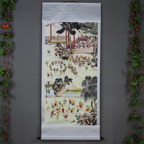 New Chinese-style mounting painting in the hall painting celebrity hanging painting Chinese painting rural lobby antique decoration painting hundred zi figure