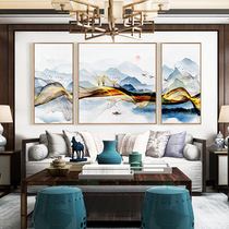 New Chinese crystal porcelain decorative painting rolling mountains Living room sofa bedroom background wall hanging painting Light luxury atmosphere framed painting