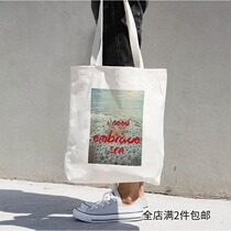 Original Design Brief TOTE BAG Xiaoqing New Canvas Bag for Men and Womens Art and Art Environmental Protection Shopping Bag Summer