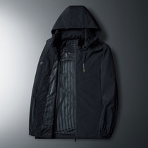 Spring and autumn fat mens jacket plus size mens coat youth hooded loose fat coat mens tide