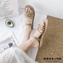 Japanese GP sandals female fairy wind flat ins tide students all-match 2021 new summer new net red