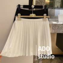 Pleat Skirt High Waist White Short Skirt Woman 2022 Springtime New Design Sense Fashion 100 Hitch A Slim Fit Half Body Dress