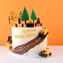 Bulldozer cake model simulation 2020 new net red birthday cake model window furnishings sample fake cake