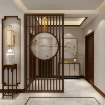  New Chinese-style home screen partition entrance barrier brake bedroom occlusion small apartment household modern simple solid wood hollow