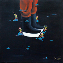 Exclusive sales Chen Jianzhou Play Shoes canvas oil painting 100 * 100m large original painting