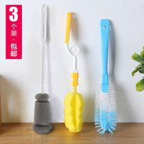 3 sets of sponge long handle Cup brush elbow bottle brush 360 degree rotating teapot brush Cup artifact cleaning set