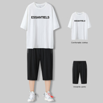 2021 new summer sportswear mens casual suit Ruffian handsome teen mens clothing set with handsome