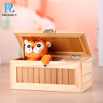 Don touch little tiger boring box large wooden box decompression vent tricky sand sculpture toy