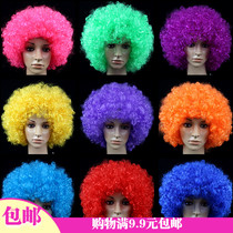 1 fake head case round curly hair props large number head set large wig explosion head wig fan hair explosion hair