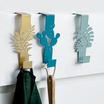 Nordic creative turtle back leaf free hole single door back hook No trace bathroom hanger Door back storage rack