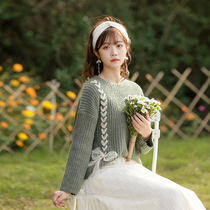 Lazy Breeze Sweater Woman Little Subshort 2022 Spring Dress New Design Sense Little Crowdstrap Knit Blouse