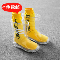 New photography props transparent boots childrens rain shoes travel shooting location tour men and women waterproof transparent rain boots