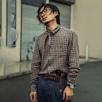 SOARIN original design mens small PLAID SUIT SHIRT Vintage British casual slim fit Windsor COLLAR shirt