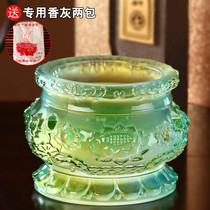  Yuantong Buddha glass incense burner Lotus incense burner for Buddha Household indoor incense burner Sandalwood stove Incense burner
