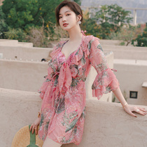 Swimsuit Womens Three Pieces Sexy Bikini Fairy Fan ins Wind Blankets Glean 2021 Hot Springs