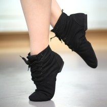 Poetry dance lace-up jazz soft-soled shoes Gaobang adult canvas practice shoes women modern dance body ballet shoes